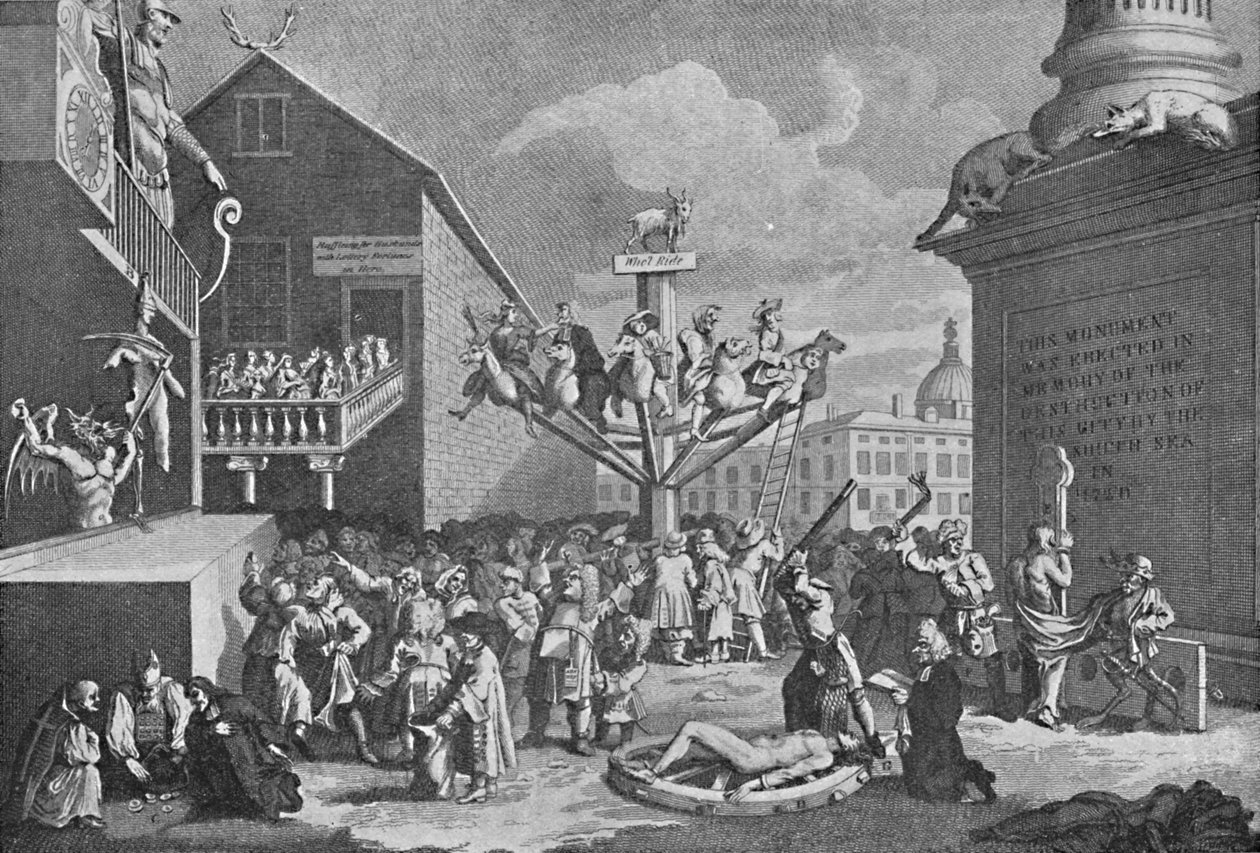 The South Sea Bubble, fra et trykk av William Hogarth, 1721, 1904 av William Hogarth