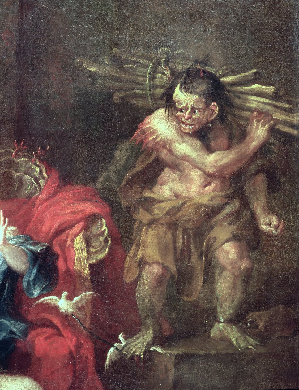The Tempest, detalj av Caliban olje på lerret detalj av 353593 av William Hogarth