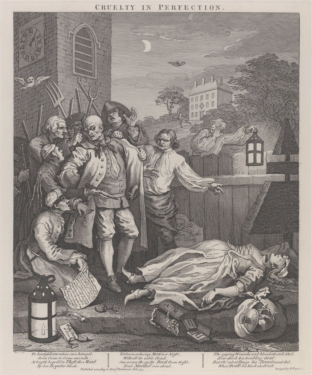 Det tredje stadiet av grusomhet: Grusomhet i perfeksjon av William Hogarth