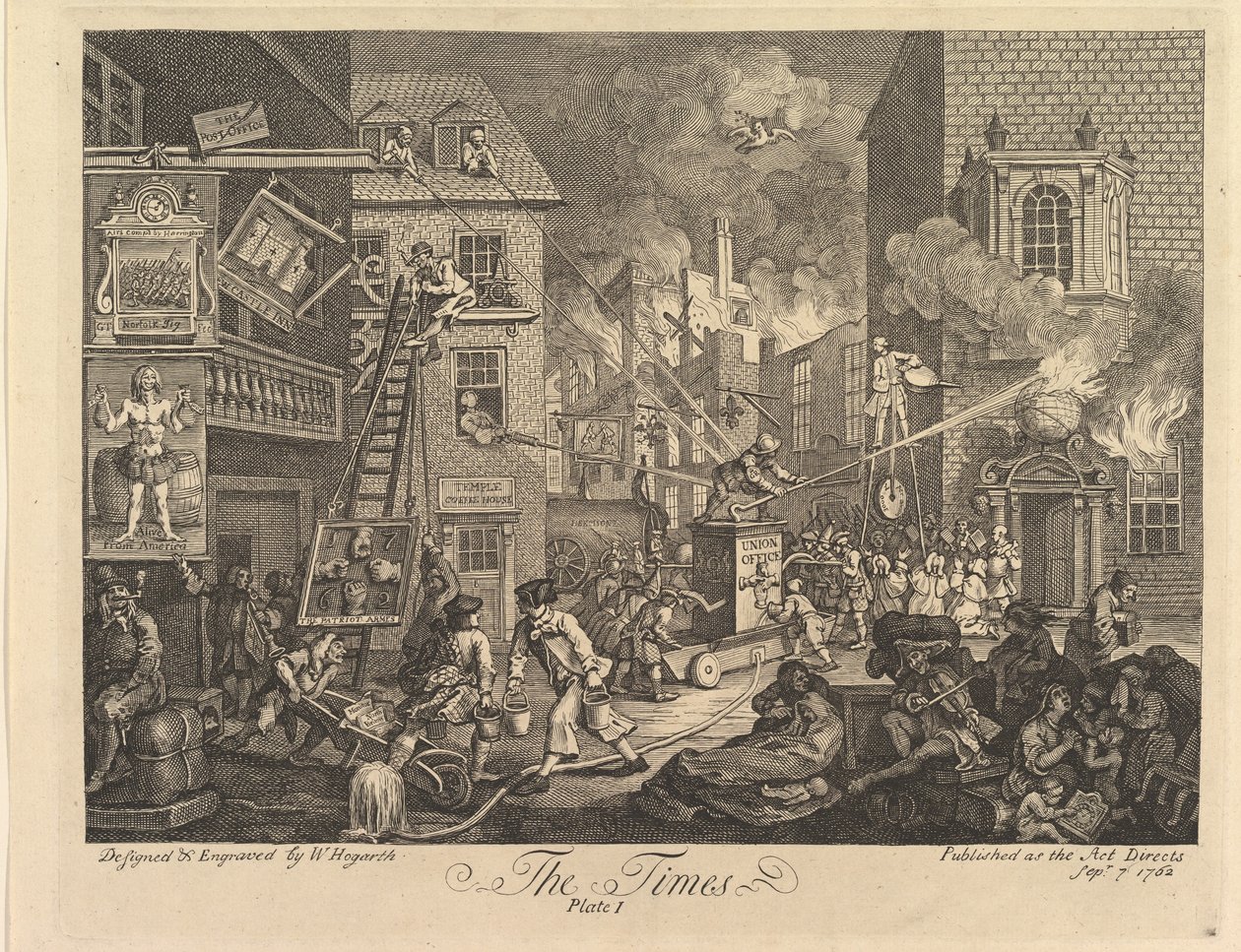 The Times, plansje 1 av William Hogarth