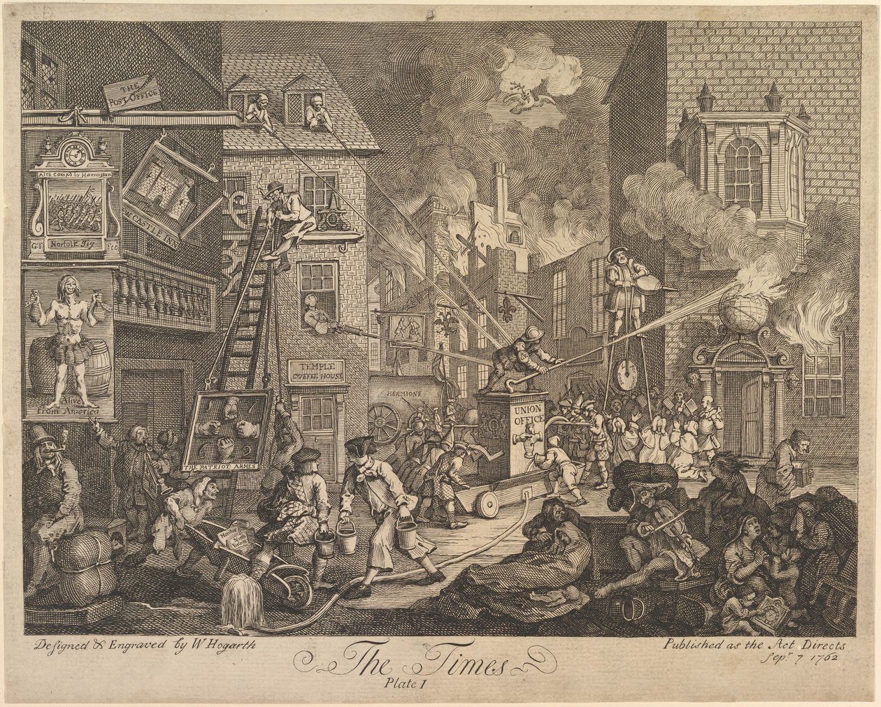 The Times, plansje 1 av William Hogarth