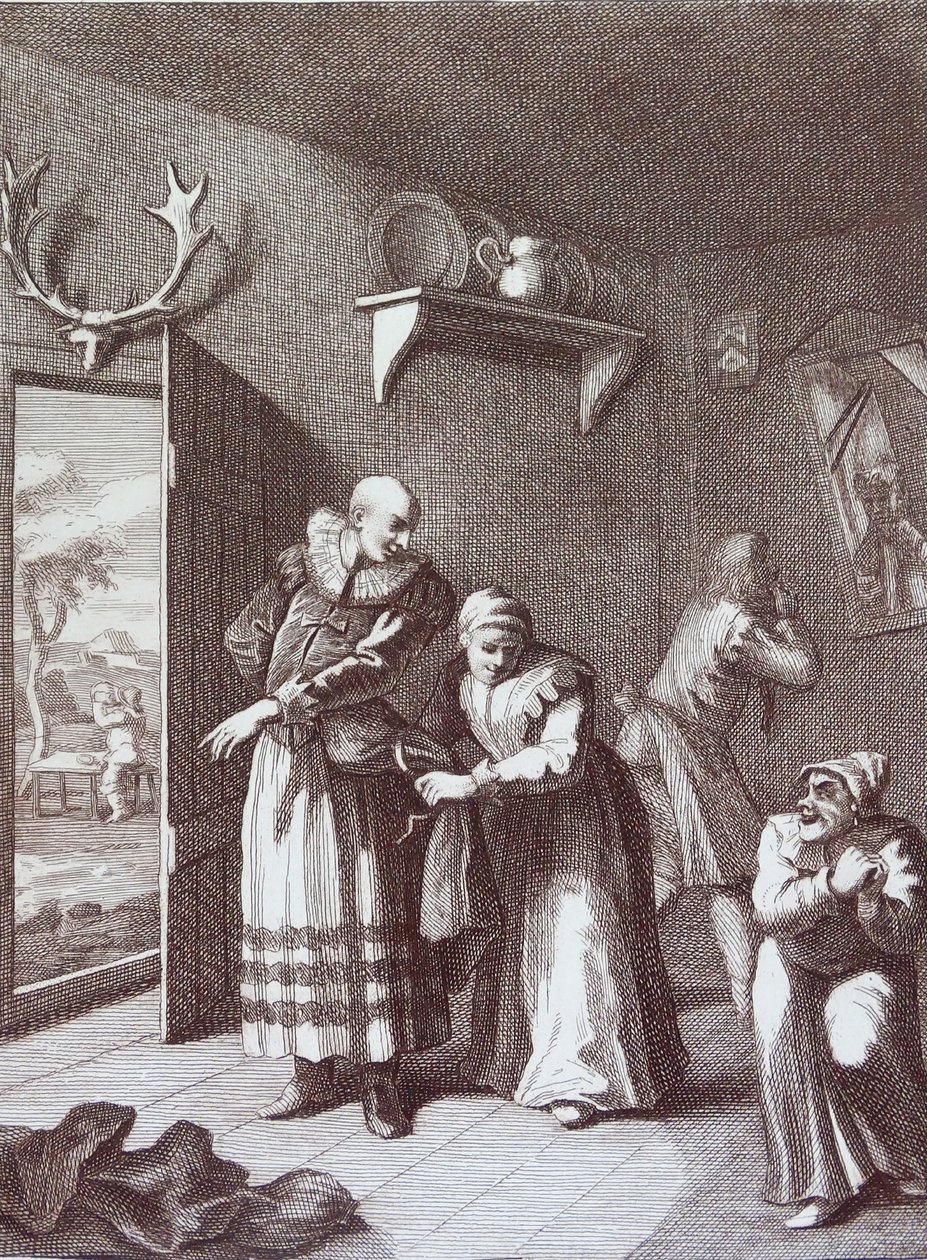 Kuraten og barberen forkledd seg for å ta Don Quijote av William Hogarth