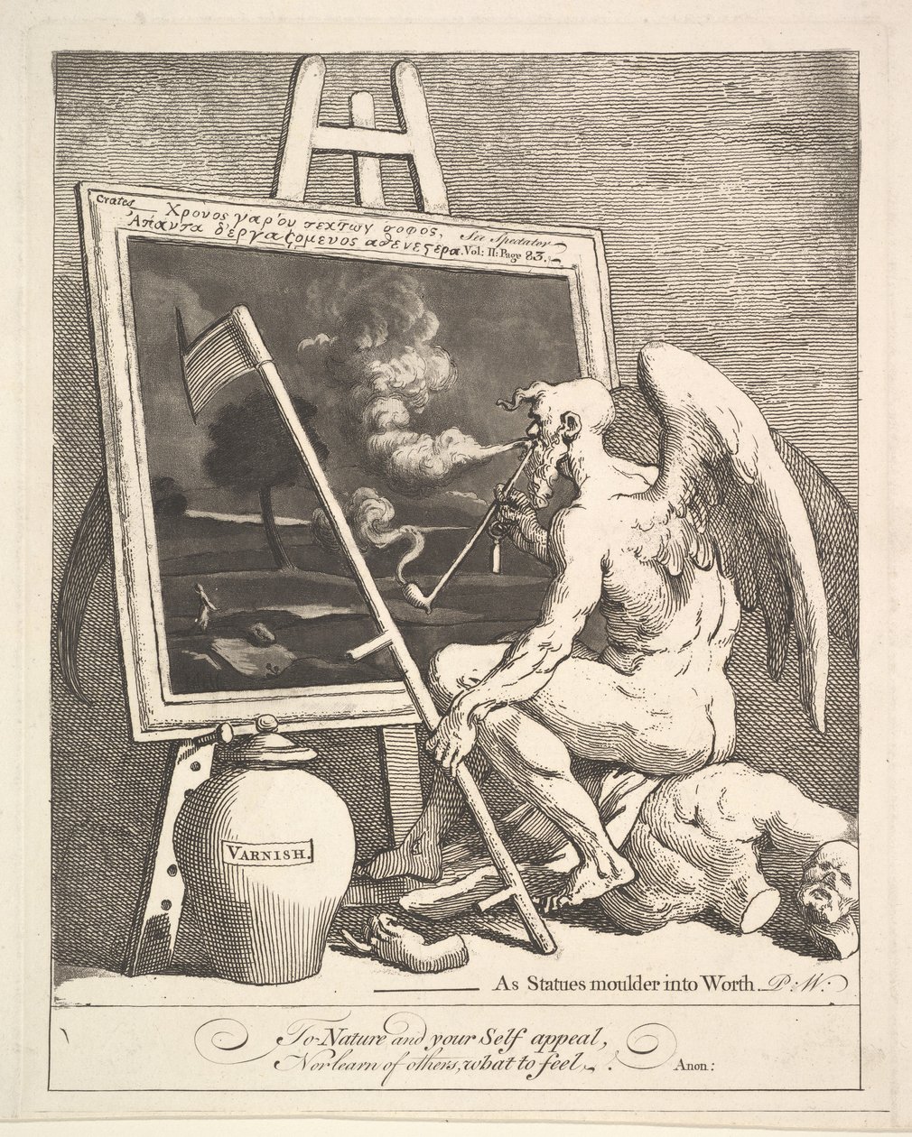 Tid å røyke et bilde, ca. 1761. av William Hogarth