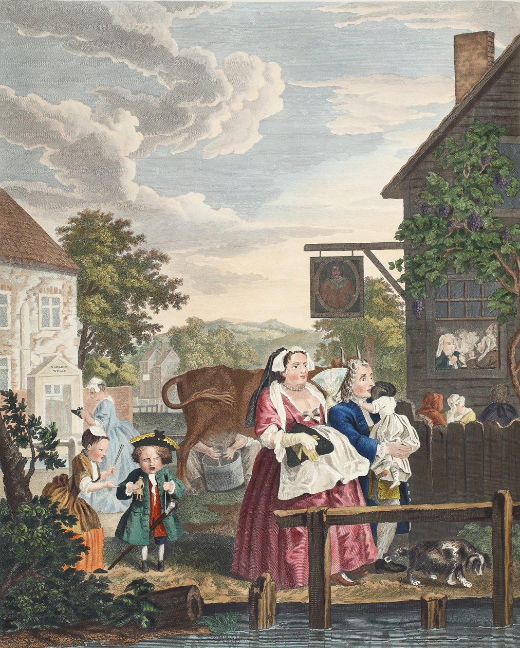 Tider på dagen, kveld, illustrasjon fra 