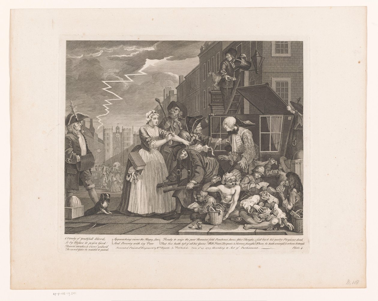 Tom Rakewell reddet fra arrestasjonen av Sarah Young Progress of a libertine (serietittel) The Rake