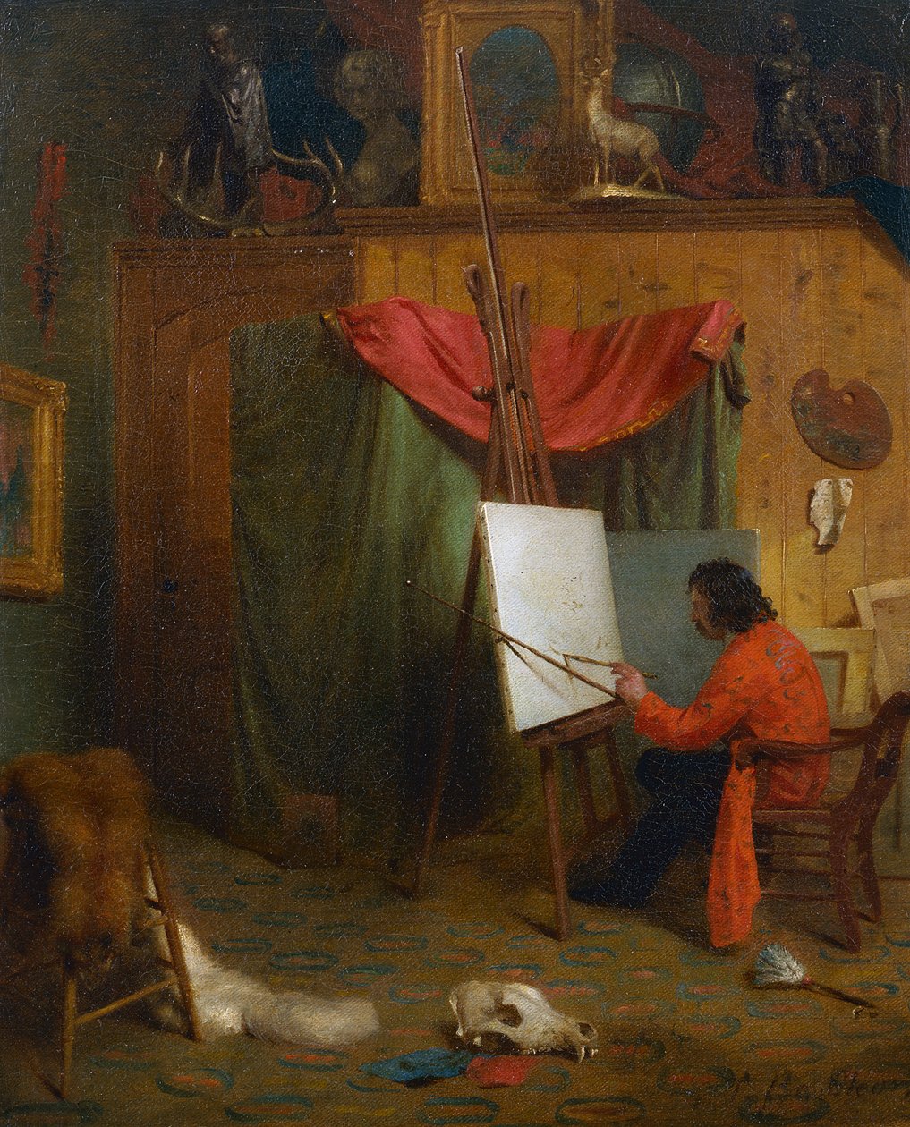 Selvportrett i studio av William Holbrook Beard