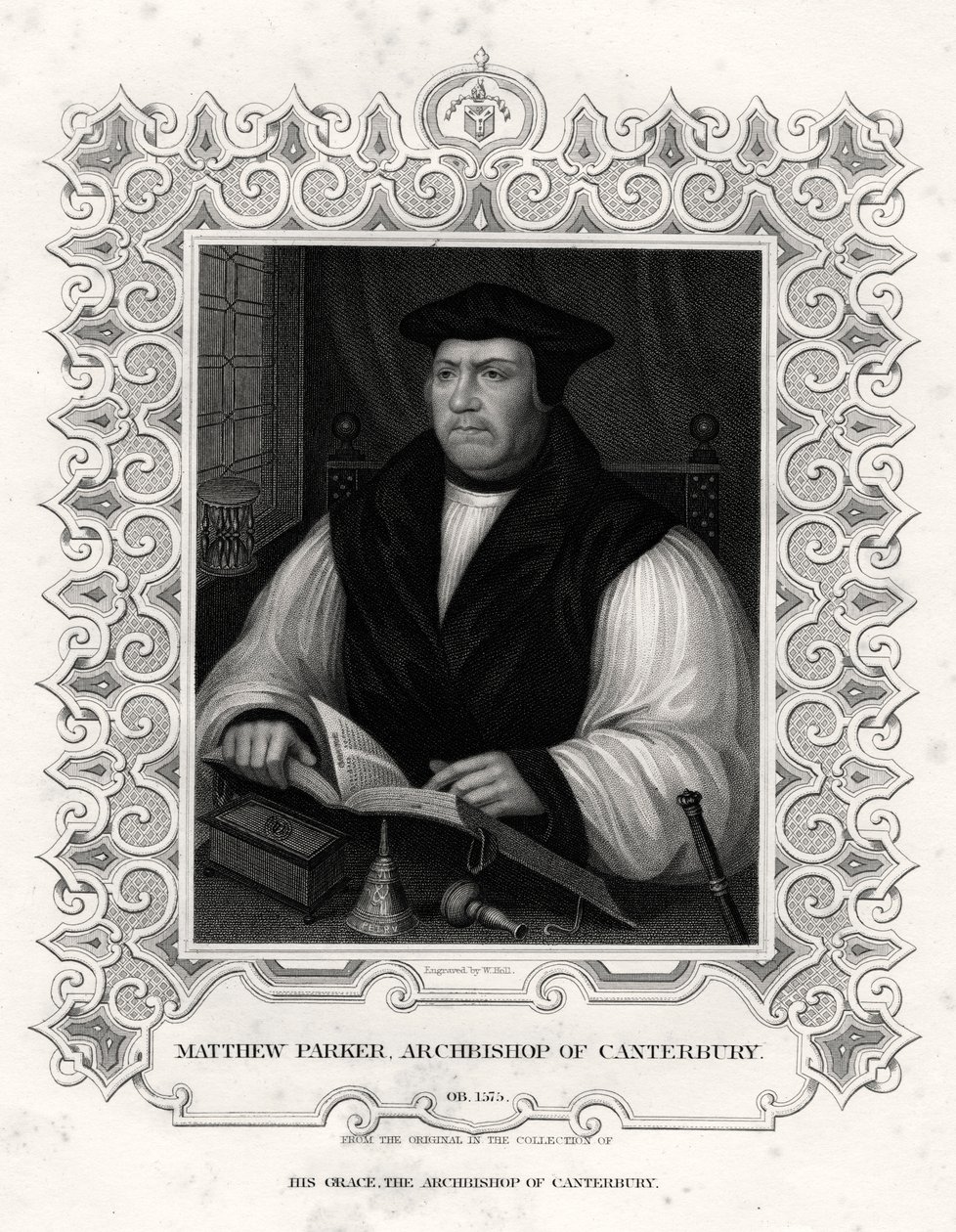 Matthew Parker, erkebiskop av Canterbury, 1800-tallet av William Holl