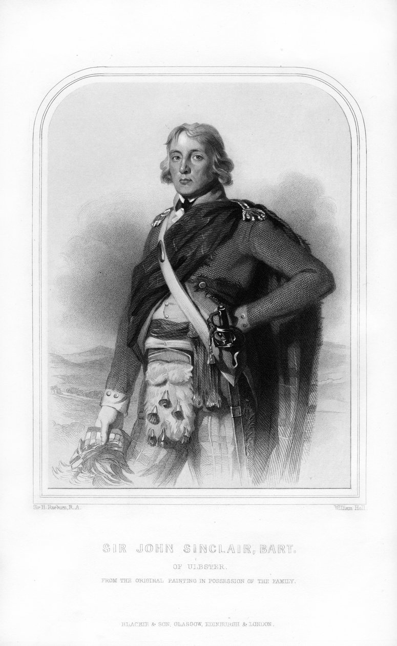 Sir John Sinclair fra Ulbster , skotsk politiker, advokat og landbruksreformator, 1870. av William Holl