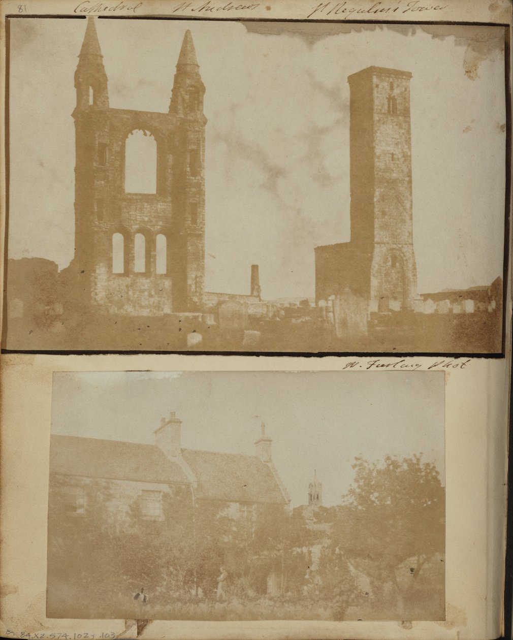 St. Regulus Tower og East Gable of St. Andrews Cathedral fra nordvest. av William Holland Furlong
