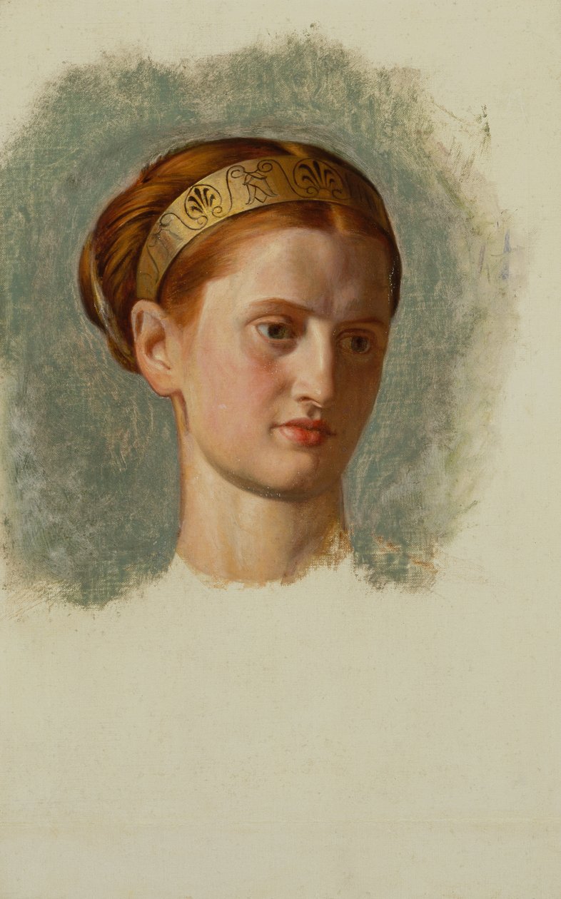 Portrett av frøken Isabella Waugh, studie (olje på lerret) av William Holman Hunt