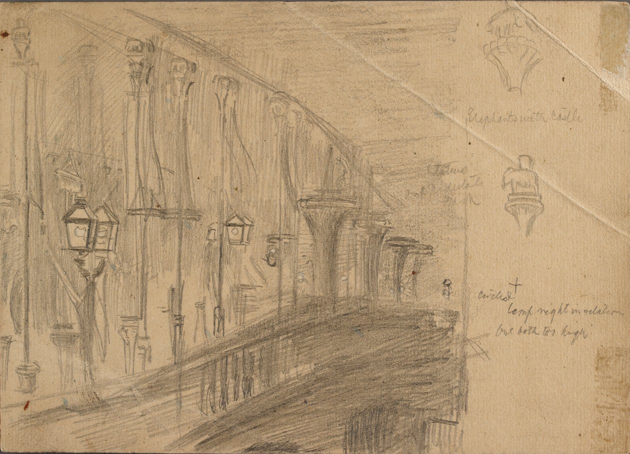 Studie av London Bridge, 1863 av William Holman Hunt