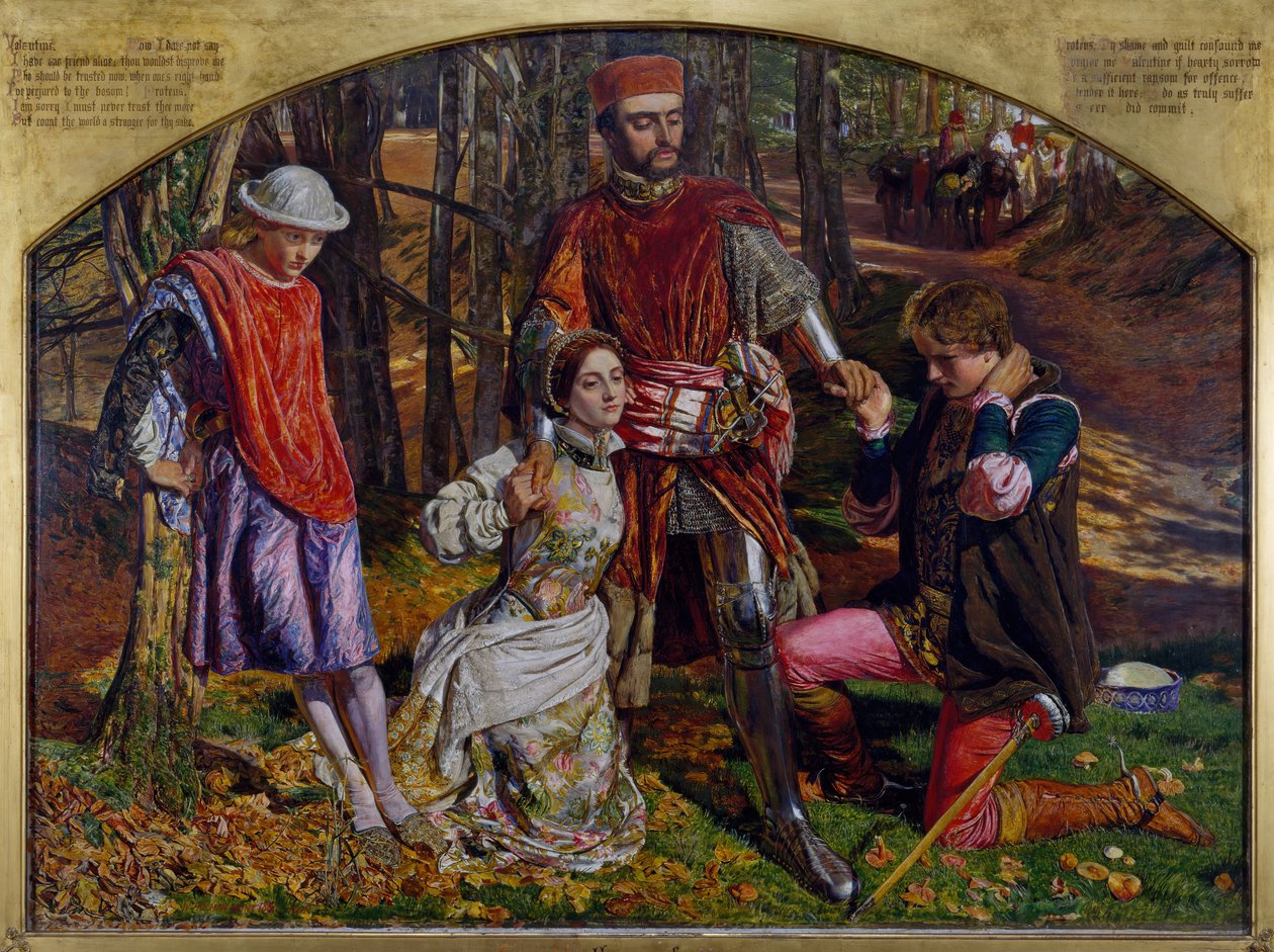 To herrer fra Verona, 1850-1851. av William Holman Hunt
