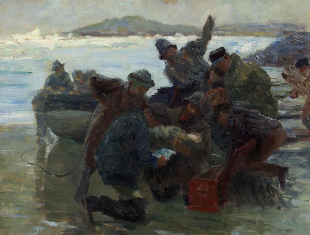 Skisse for Cast Up by the Sea, ca. 1895 (olje på lerret) av William Holt Yates Titcomb