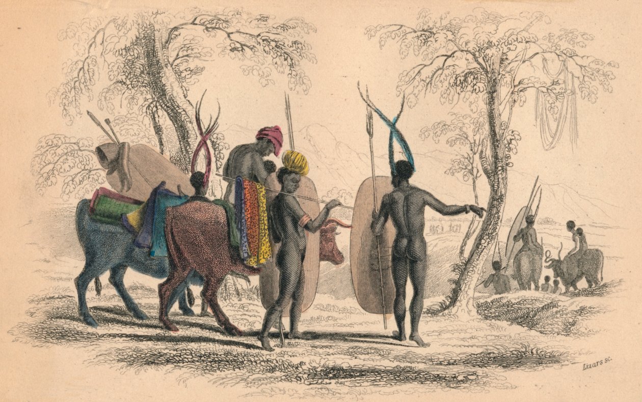 Caffrarian Family Travelling, c1830-årene. av William Home Lizars
