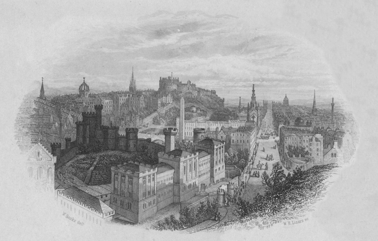 Edinburgh Fra Calton Hill, tidlig på midten av 1800-tallet. av William Home Lizars