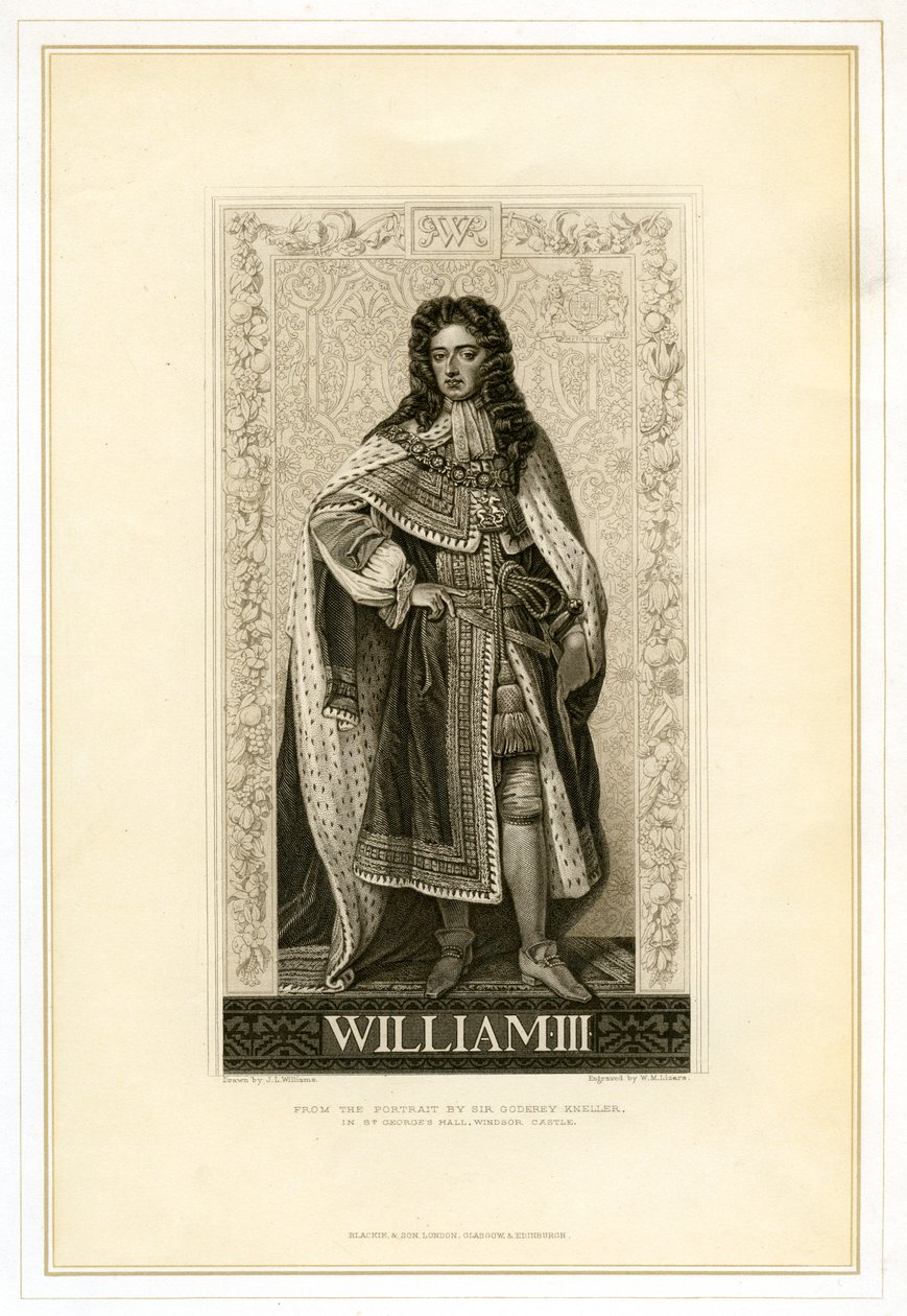 William III, konge av England, Skottland og Irland, 1800-tallet. av William Home Lizars