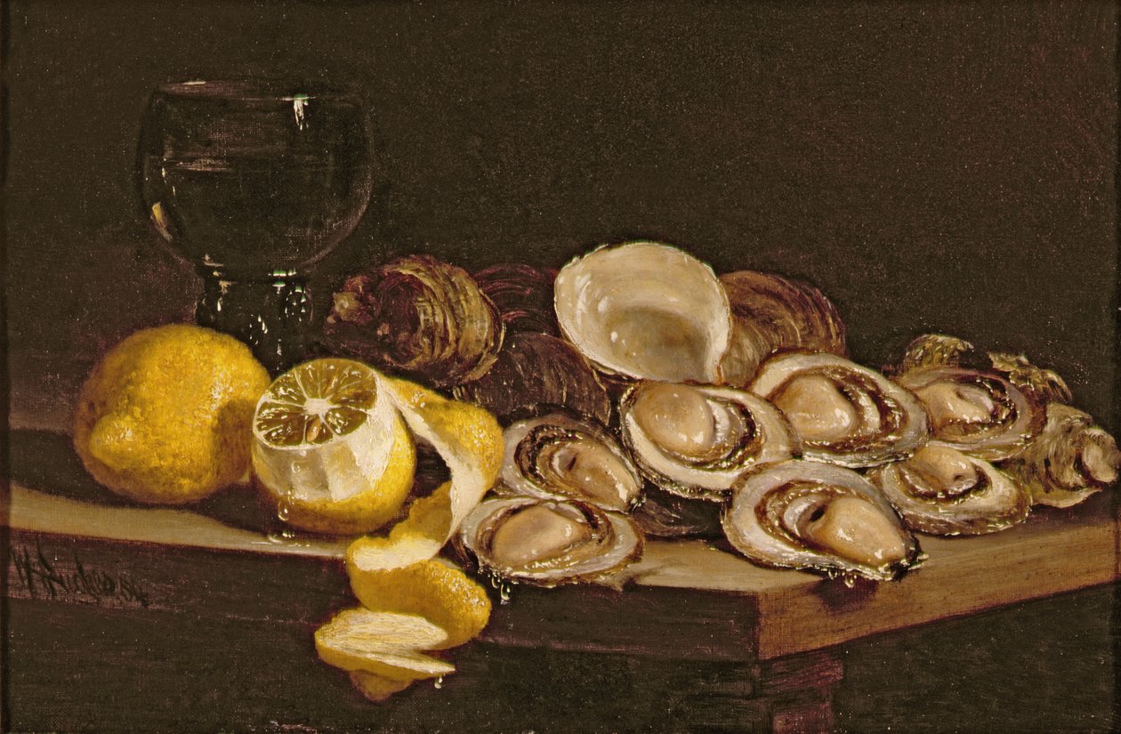 Studie av østers, 1884 av William Hughes
