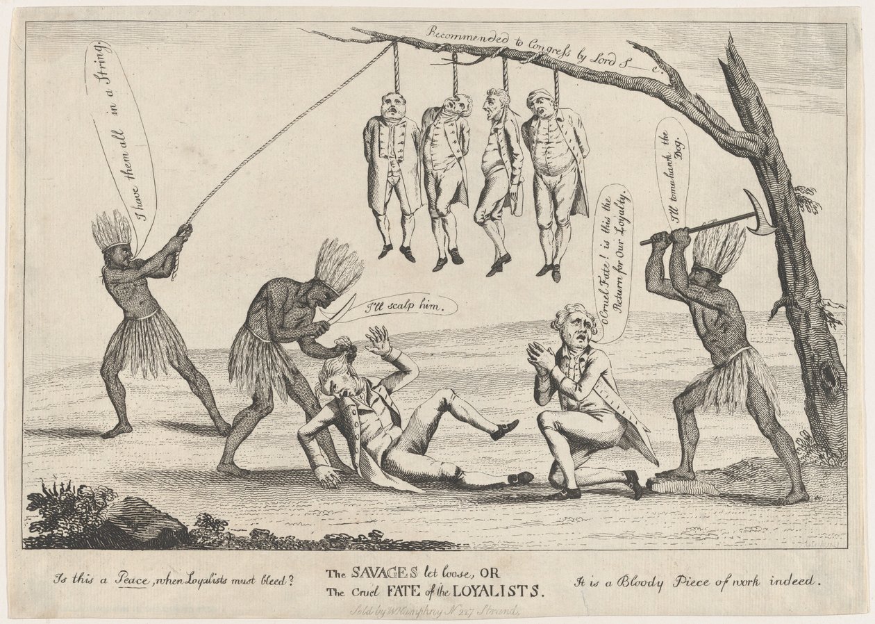 Villmennene slapp løs, eller lojalistenes grusomme skjebne, 1783. av William Humphrey