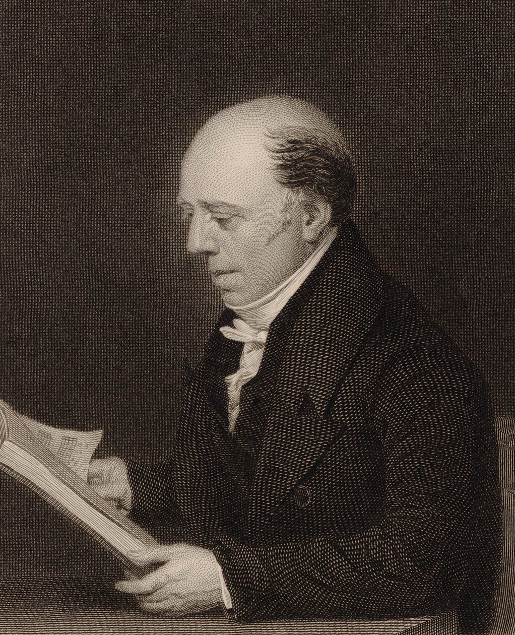 Portrett av Vincent Novello 1781-1861, 1830. av William Humphrys
