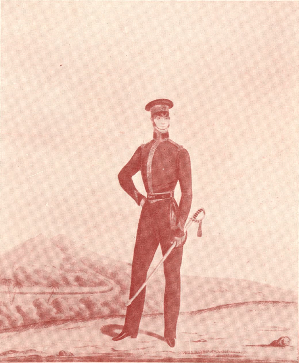 Offiser for Madras Army Rifles, kle av seg, c1837-1843, 1909 av William Hunsley
