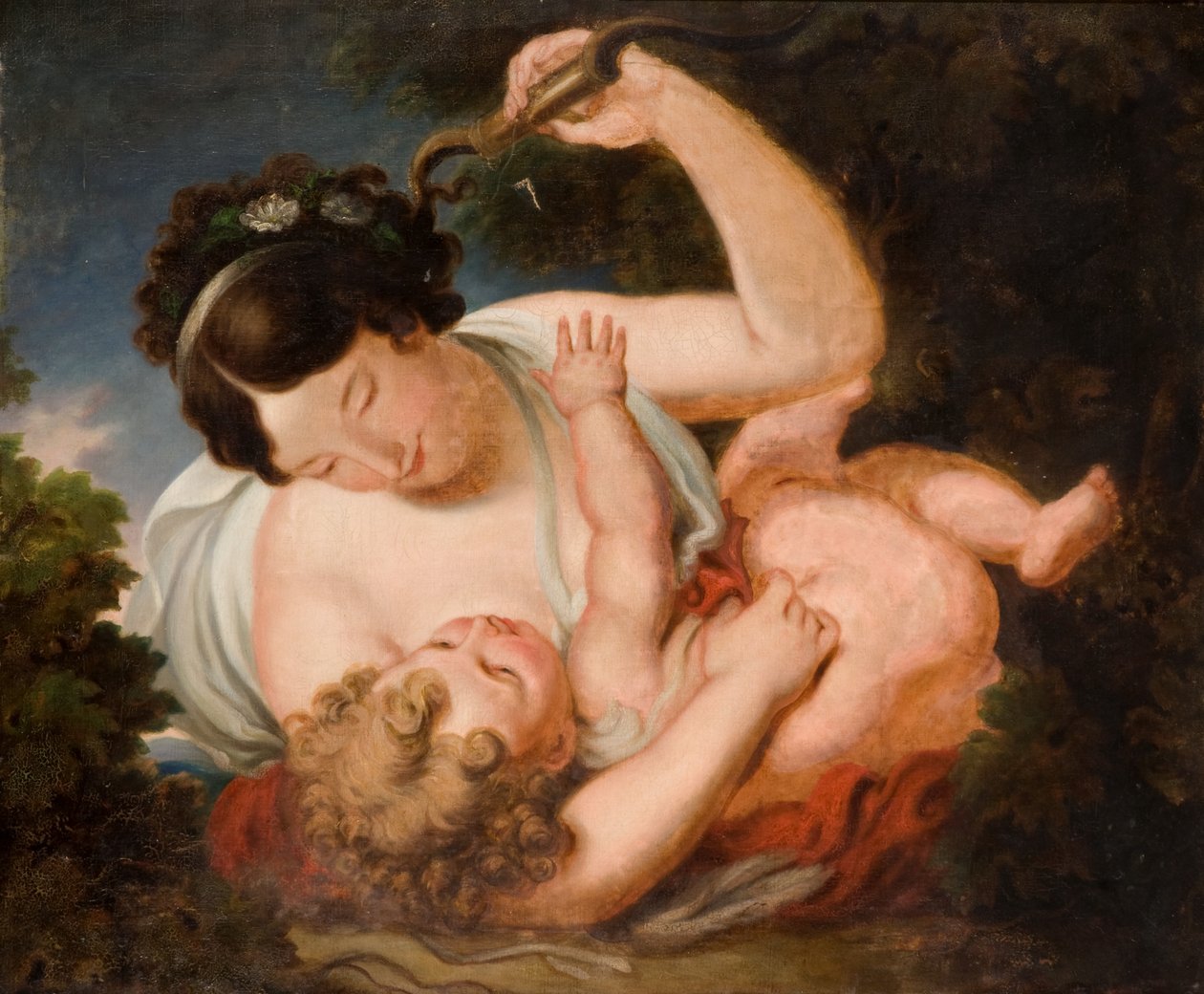 Cupid avvæpnet olje på lerret av William, II Hilton