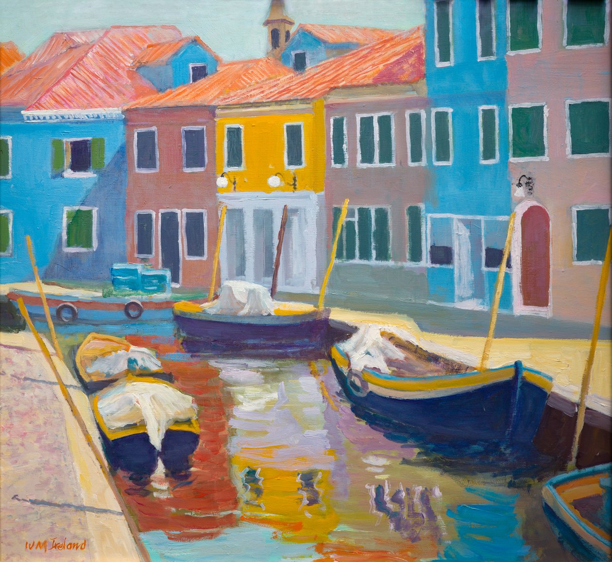 Burano, Venezia (olje om bord) av William Ireland