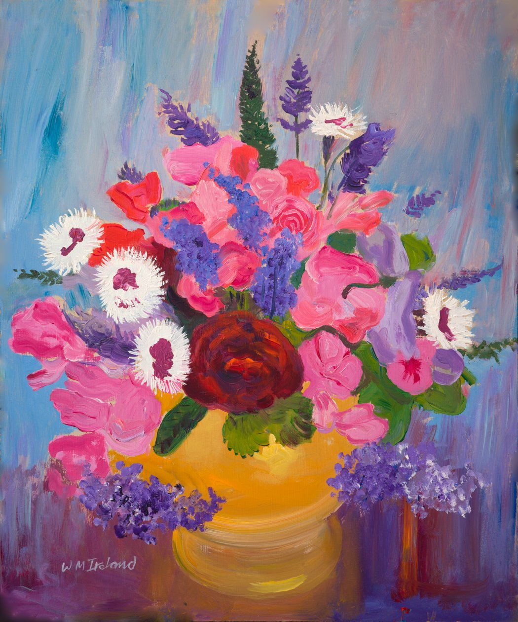 Vase (olje om bord) av William Ireland