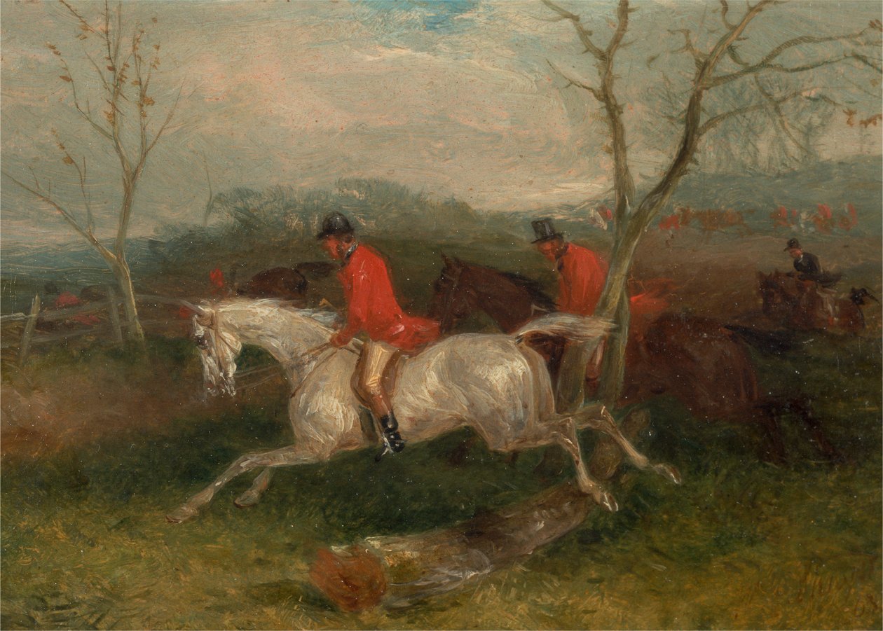 Foxhunting: Coming to a Fence (Full Cry) av William J. Shayer