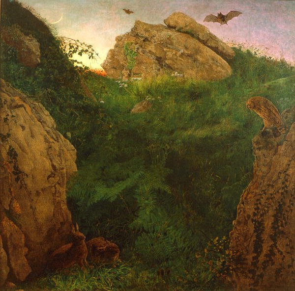 Twilight (olje på lerret) av William J. Webbe or Webb