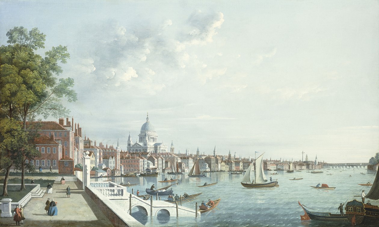 Themsen fra Somerset House, ser nedstrøms av William James