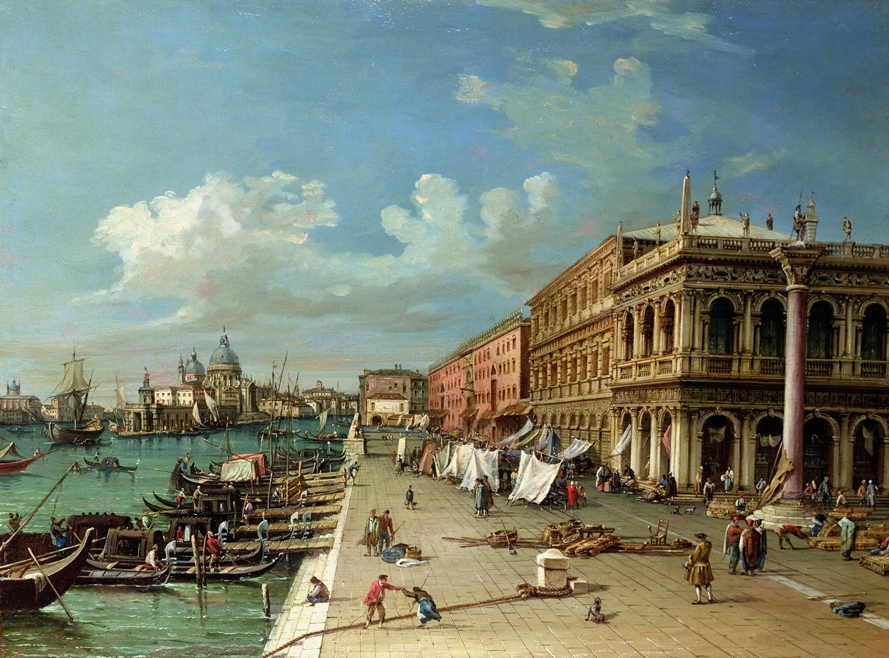 Utsikt over Molo mot inngangen til Canal Grande, Venezia av William James