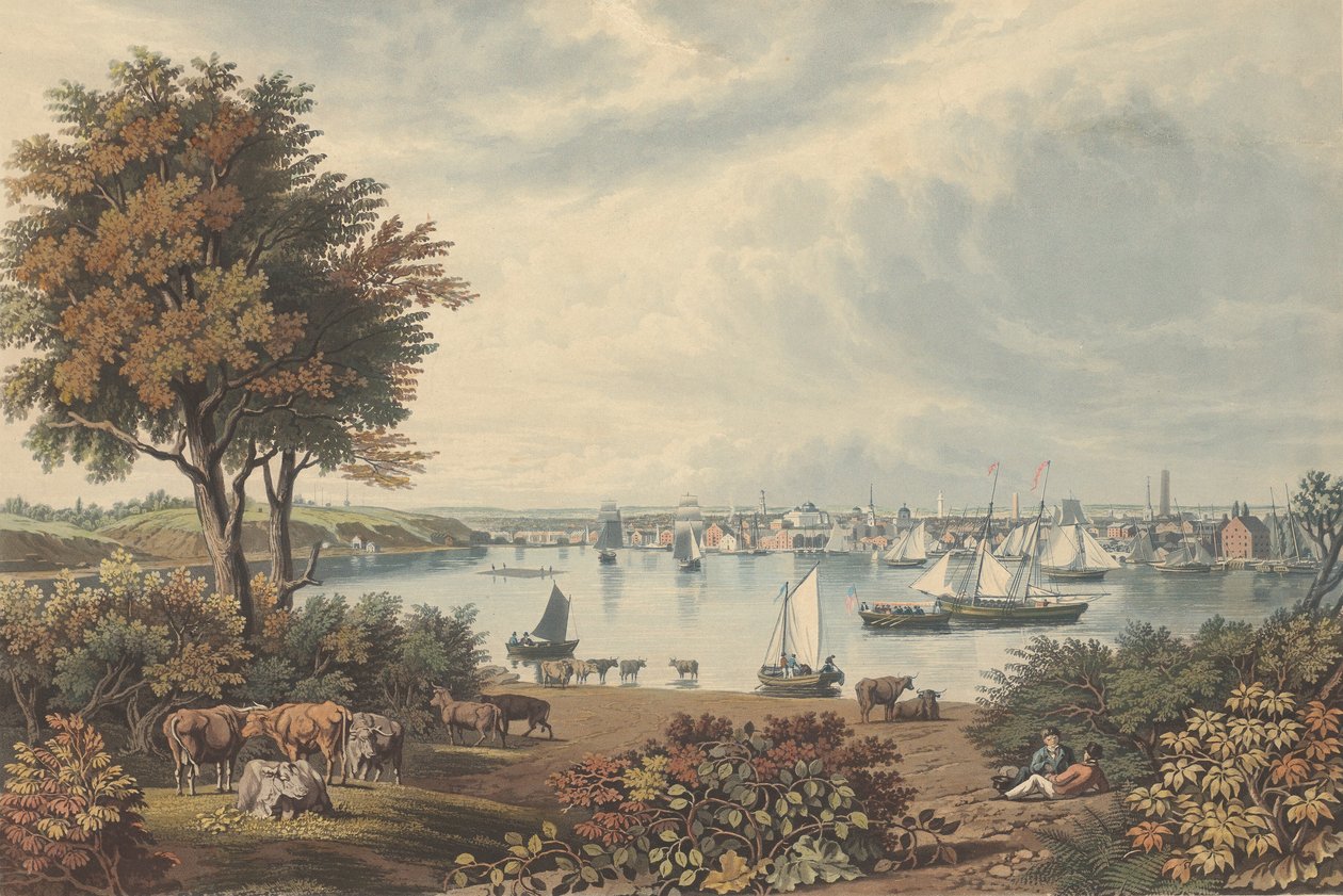 Baltimore tatt nær Whetstone Point, utgitt 1831. av William James Bennett
