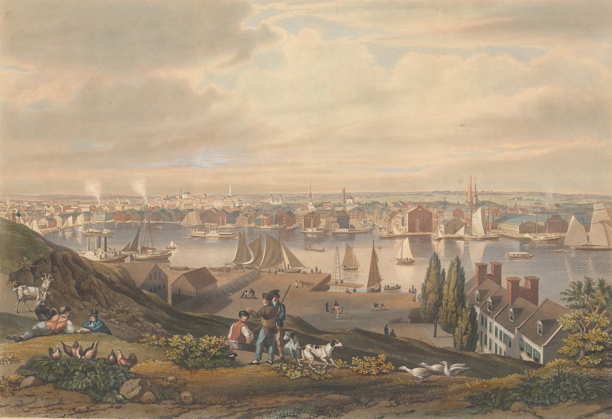 Baltimore fra Federal Hill, utgitt 1831. av William James Bennett