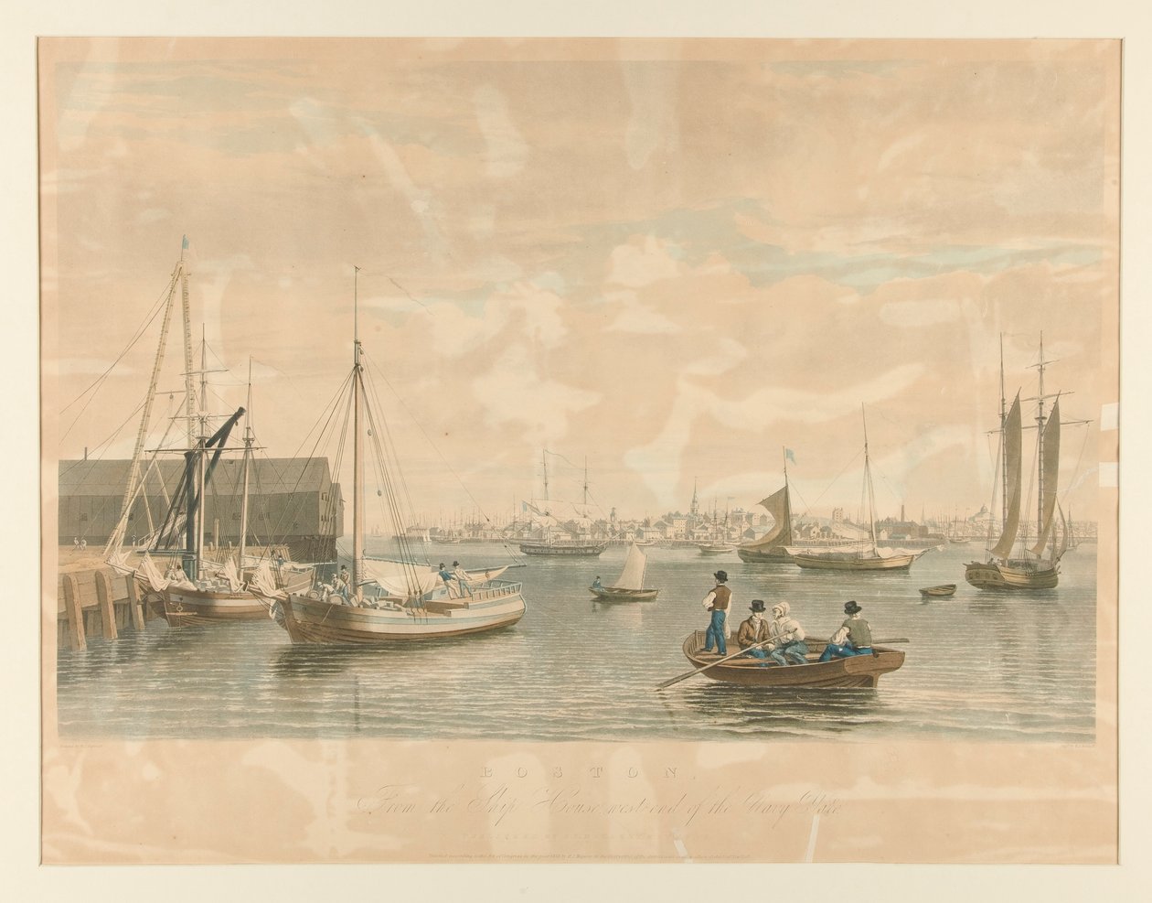 Boston. / Fra Skipshuset, vestenden av Sjøforsvaret av William James Bennett