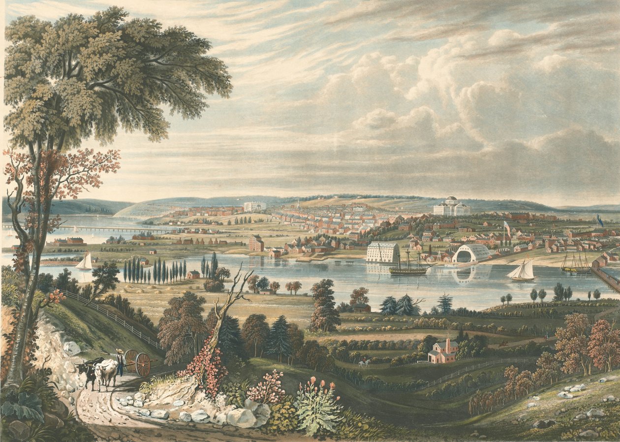 City of Washington: From beyond the Navy Yards, publisert 1834. av William James Bennett