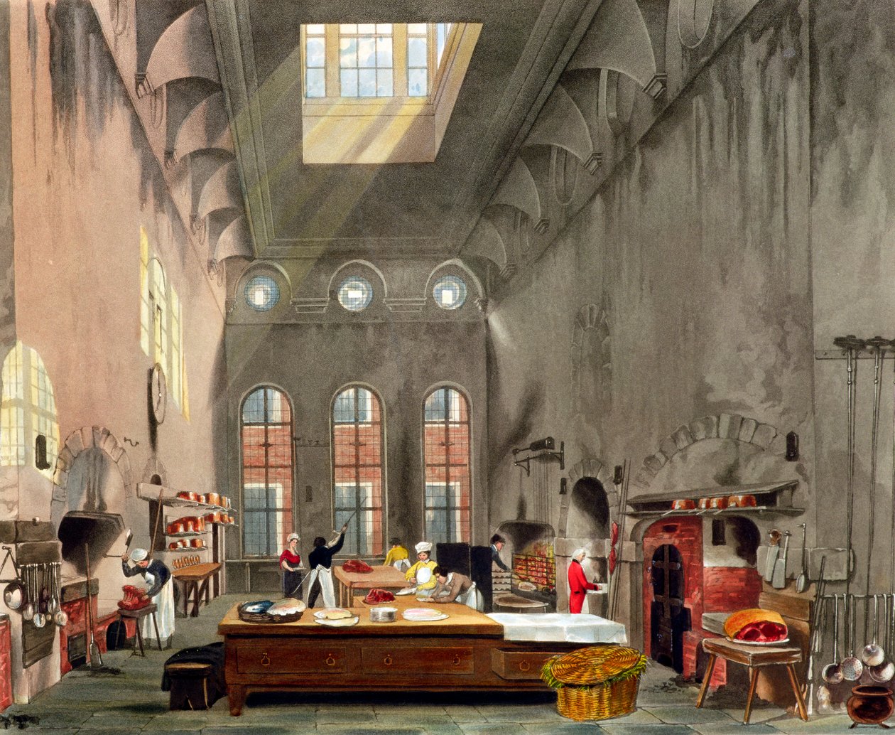 Kjøkken, St James's Palace, London, 1819 av William James Bennett