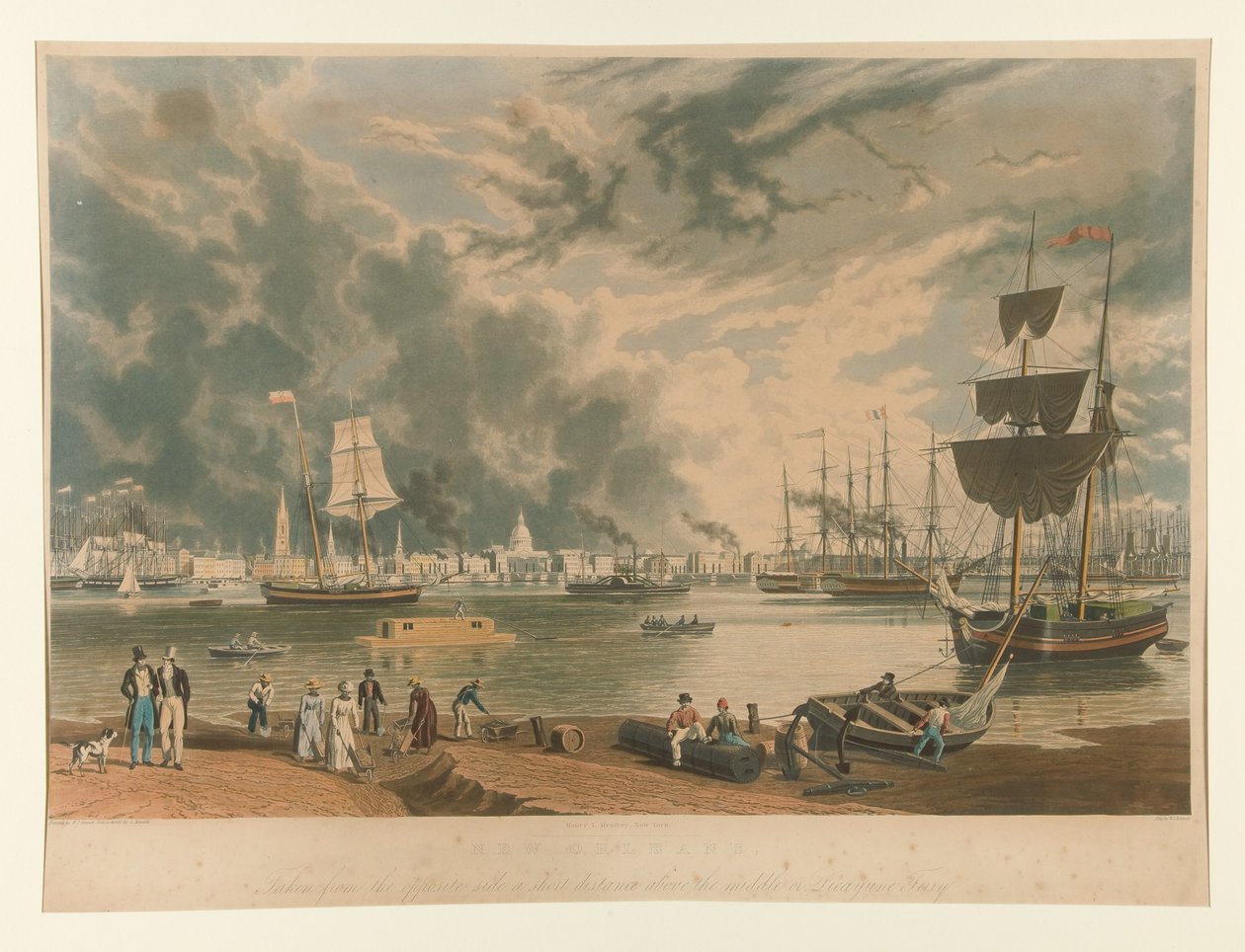 New Orleans, sett fra motsatt side et kort stykke over midten eller Picayune-fergen av William James Bennett