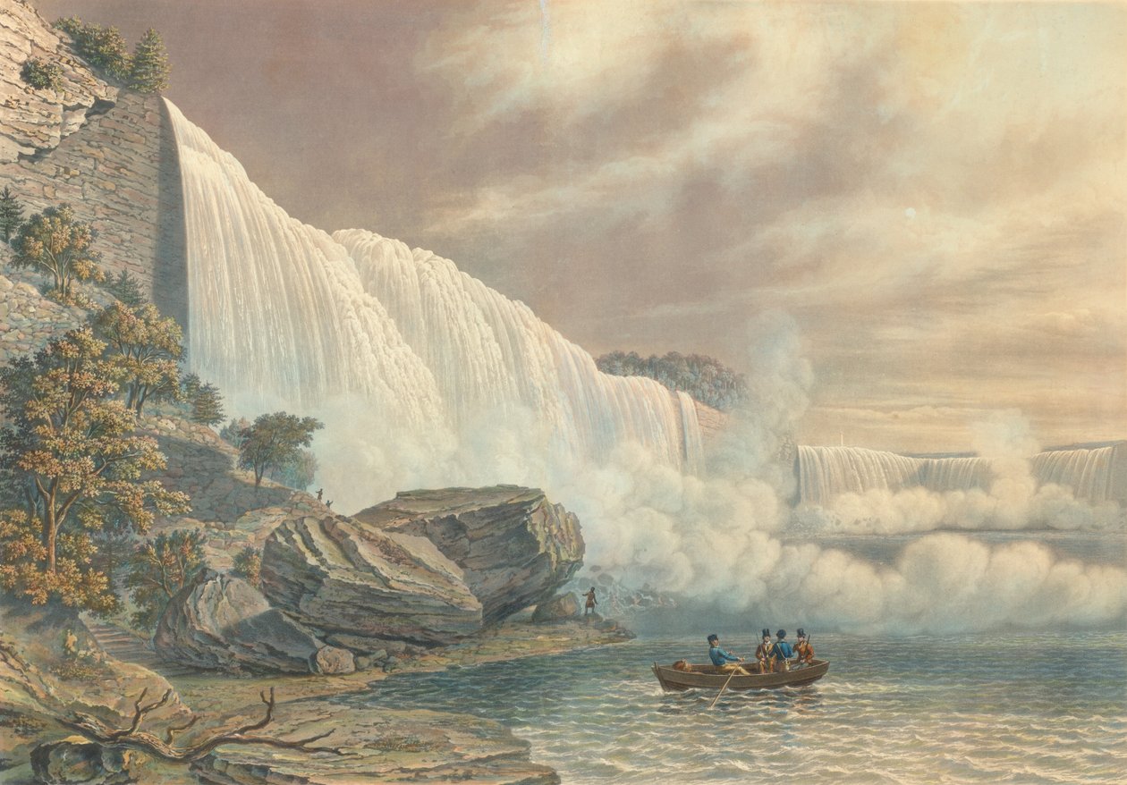 Niagara Falls fra American Side, utgitt 1840. av William James Bennett