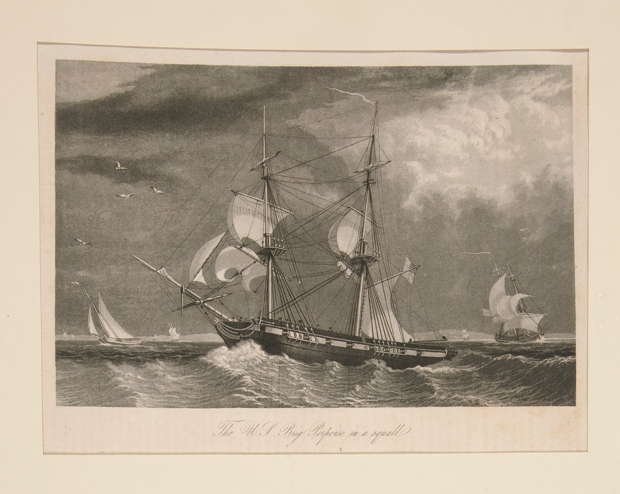U.S. brig nise i en storm av William James Bennett