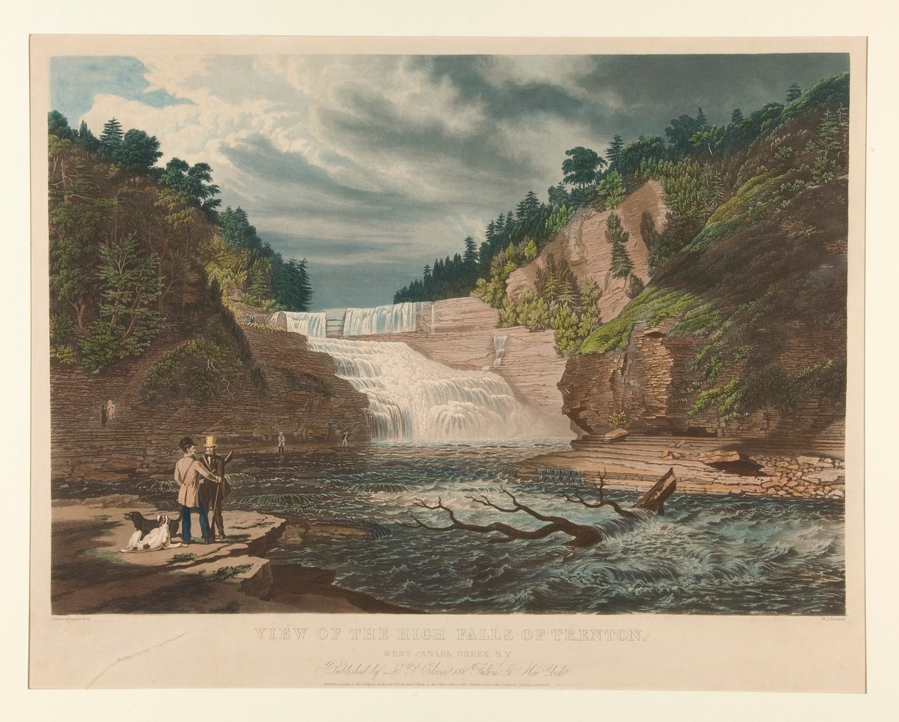 Utsikt over High Falls of Trenton. West Canada Creek, NY. av William James Bennett