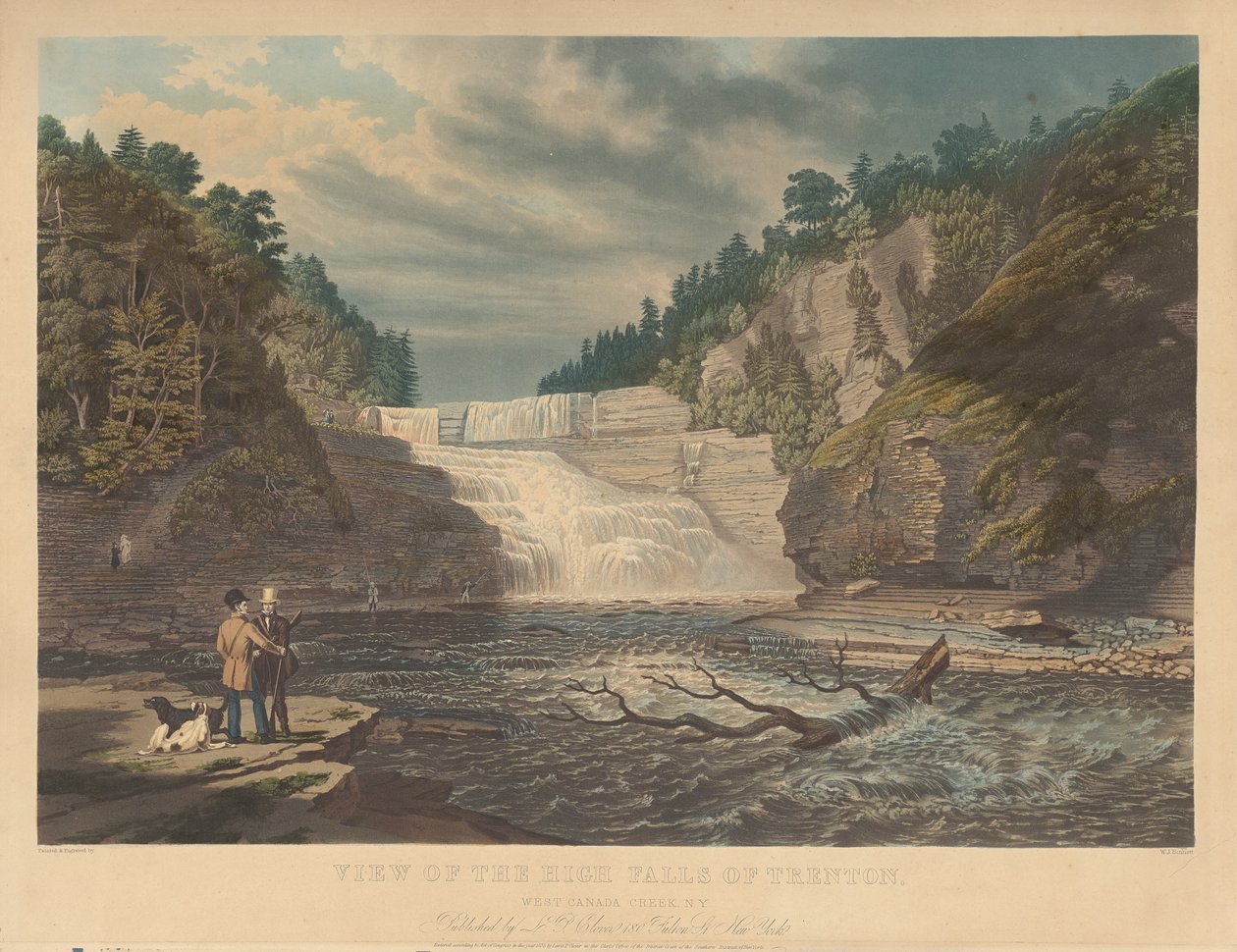 Utsikt over High Falls of Trenton: West Canada Creek, N.Y. av William James Bennett