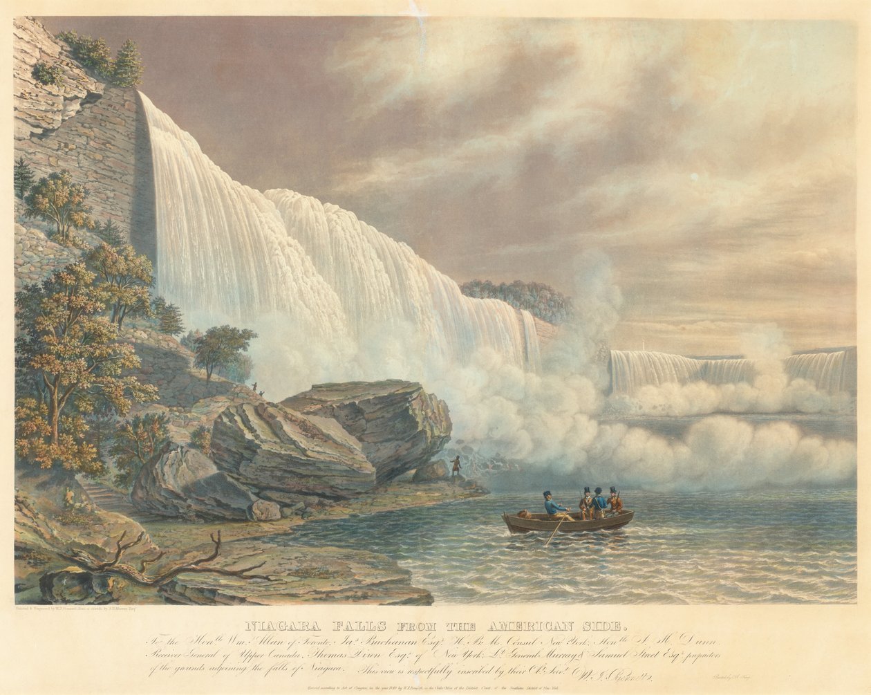 Niagara Falls fra den amerikanske siden av William James Bennett after John Robert Murray