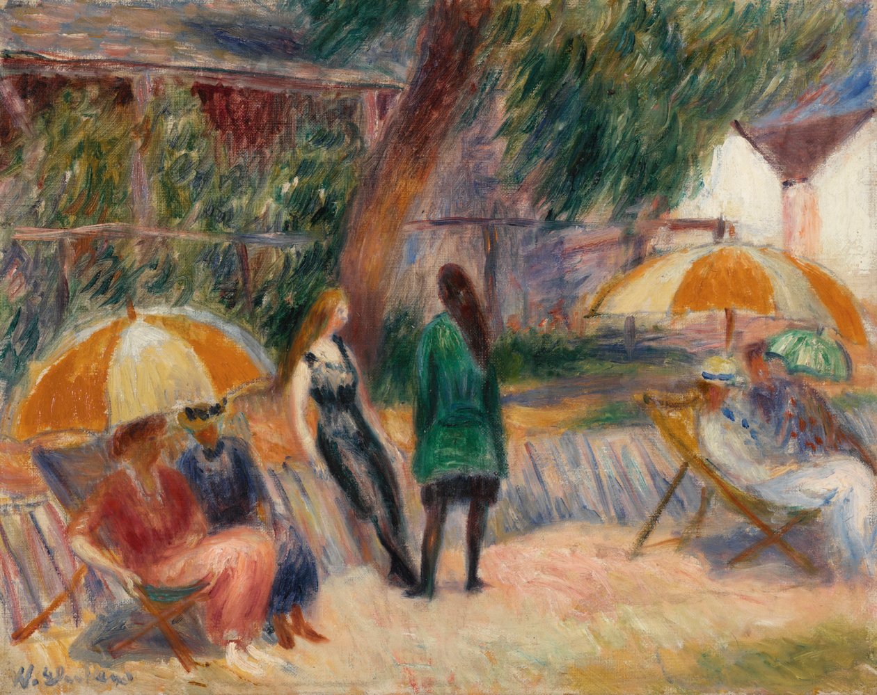 Strand med figurer, Bellport av William James Glackens