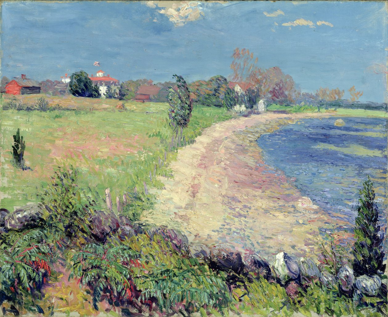 Curving Beach, New England (olje på lerret) av William James Glackens