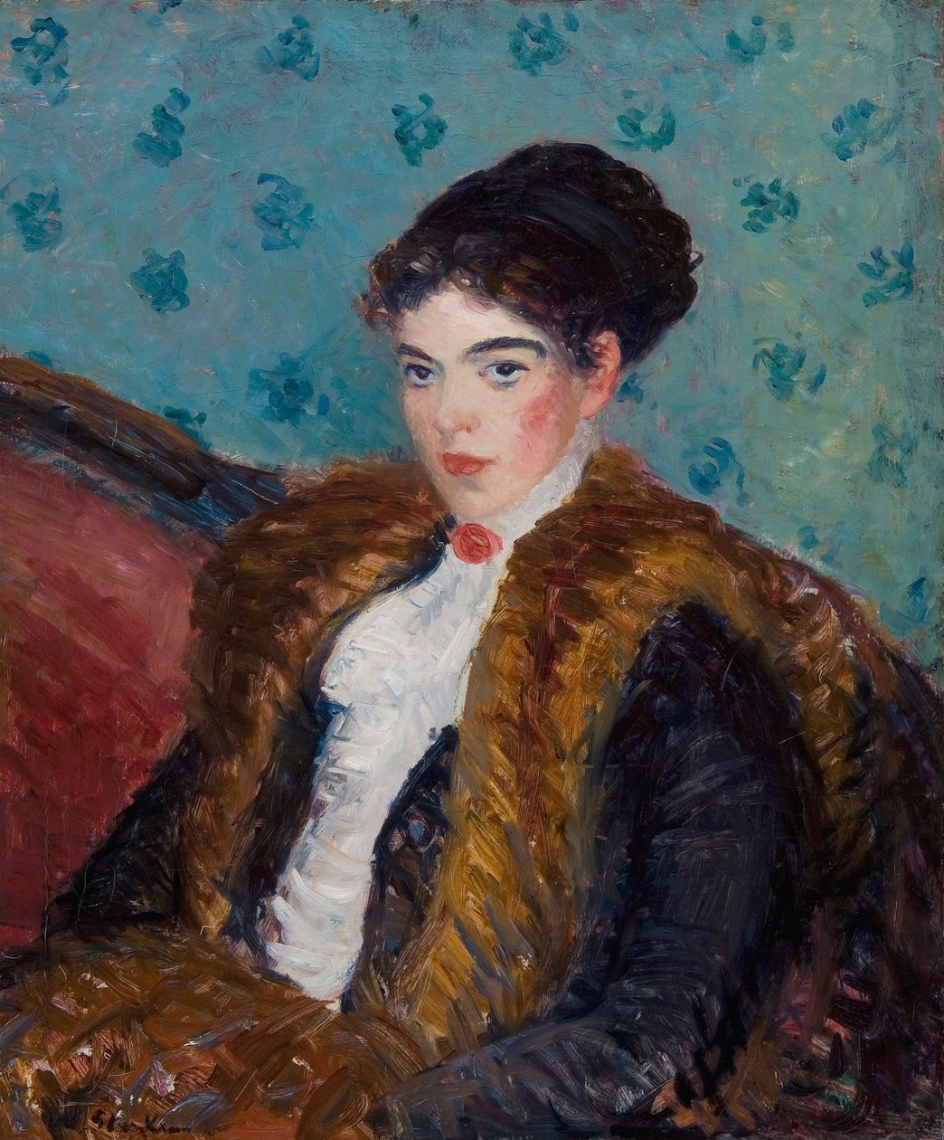 Jente med revepels av William James Glackens
