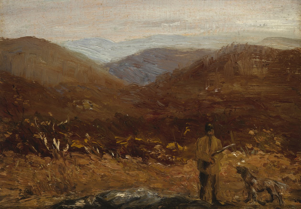 Mann med hund The Hunter av William James Glackens