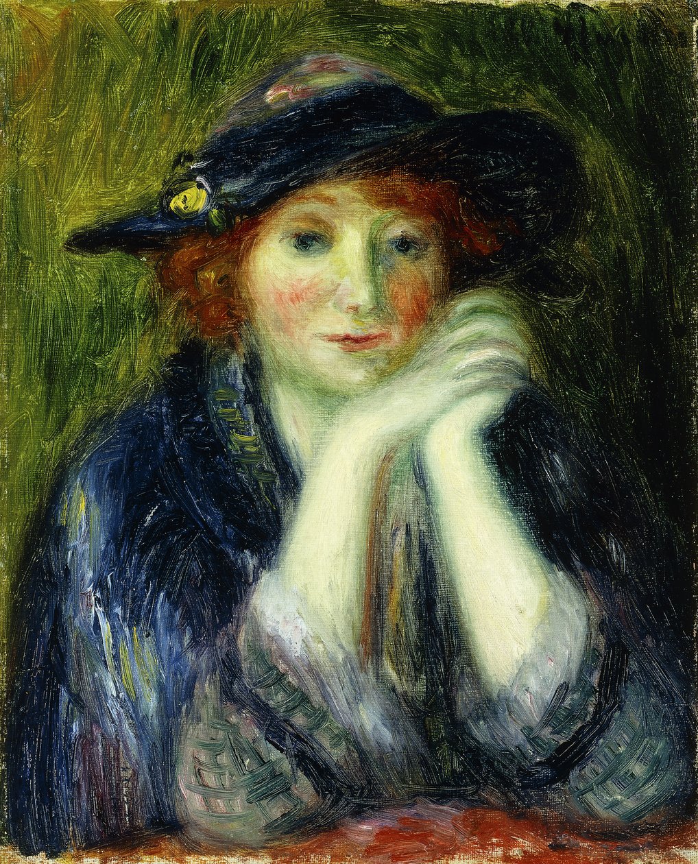 Portrettstudie av en kunstners modell av William James Glackens