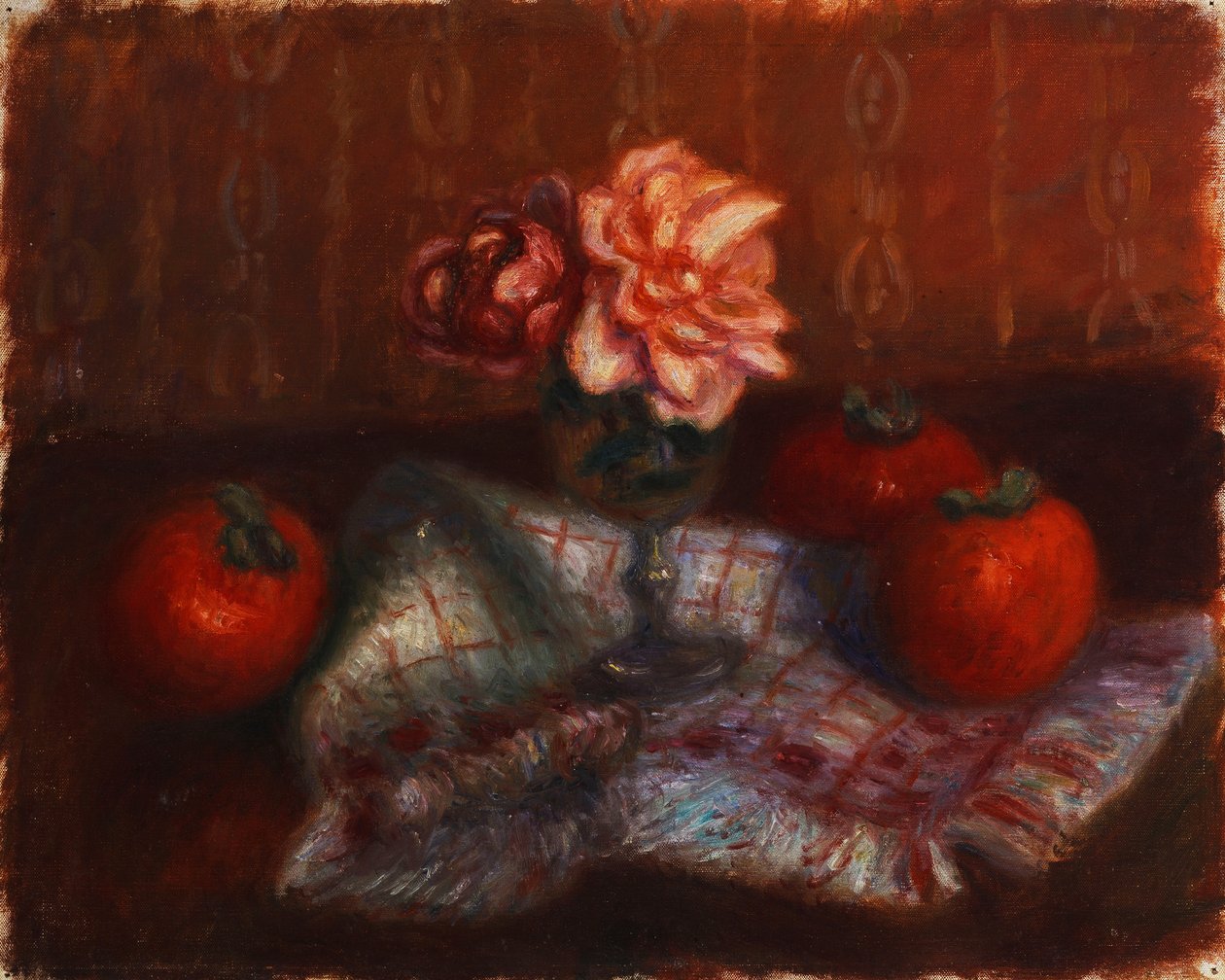 Roser og Persimmons av William James Glackens