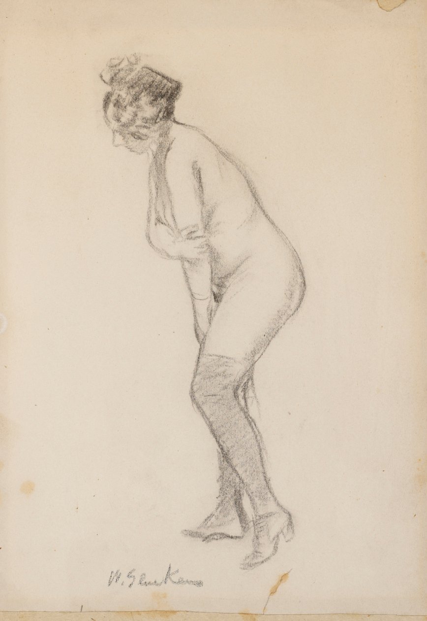 Stående naken kvinne av William James Glackens