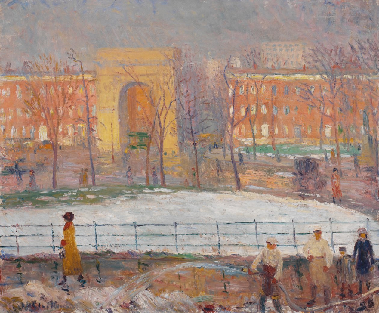 Gaterensere, Washington Square av William James Glackens